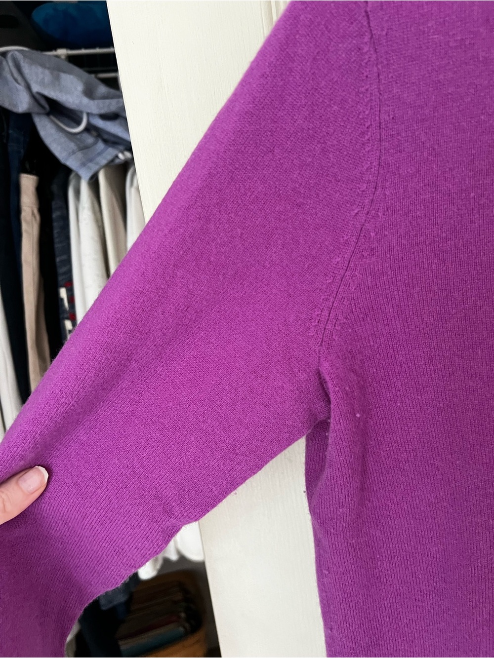 Talbots Pure Cashmere Sweater Purple Classic Chic Size Medium - Picture 8 of 9